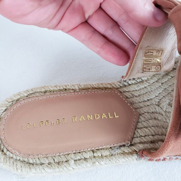 Loeffler Randall Espadrille Platform Slide Sandals Womens 38 Brown Suede Boho - Picture 8 of 12